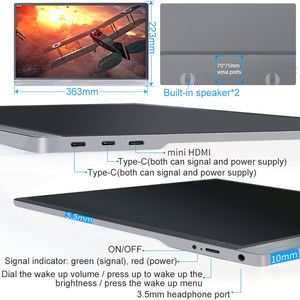 Factory Supply 12 V Hd-mi Triple or Dual Laptop Ultra Thin 12.5 Inch 1080p Touch Portable <strong>Monitor</strong>