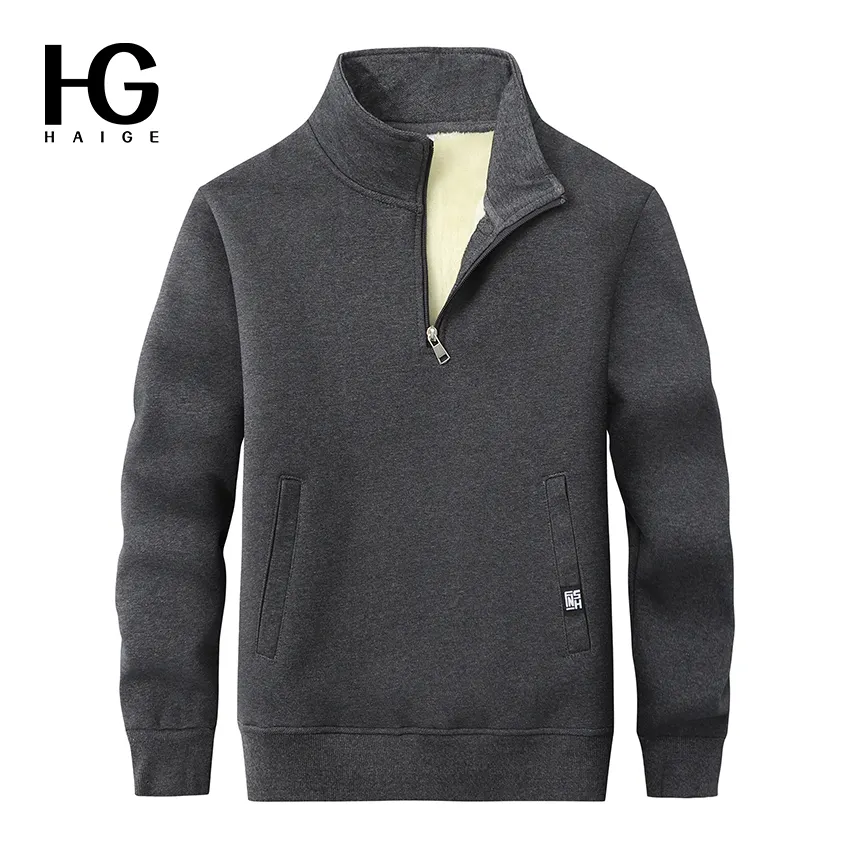 Casaco de inverno masculino com gola alta, jaqueta de lã com gola alta, quente, roupas de inverno para homens, suéter de caxemira