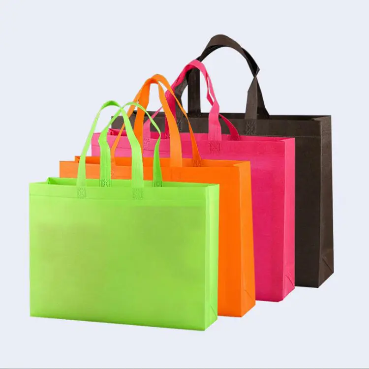 Bolsa plana de compras, reciclable, no tejida, con logotipo personalizado impreso