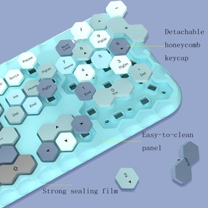 原装MOFII蜂蜜加彩色蜂窝键帽2.4ghz无线键盘鼠标套装 - Product Image 3