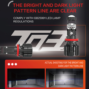 Car-refine T03 Led projektör 110W 13000Lm H4 Led ampul ışık H7 H8 9005 9006 H7 Lens projektör 360 derece Canbu H11 Led far - Product Image 2