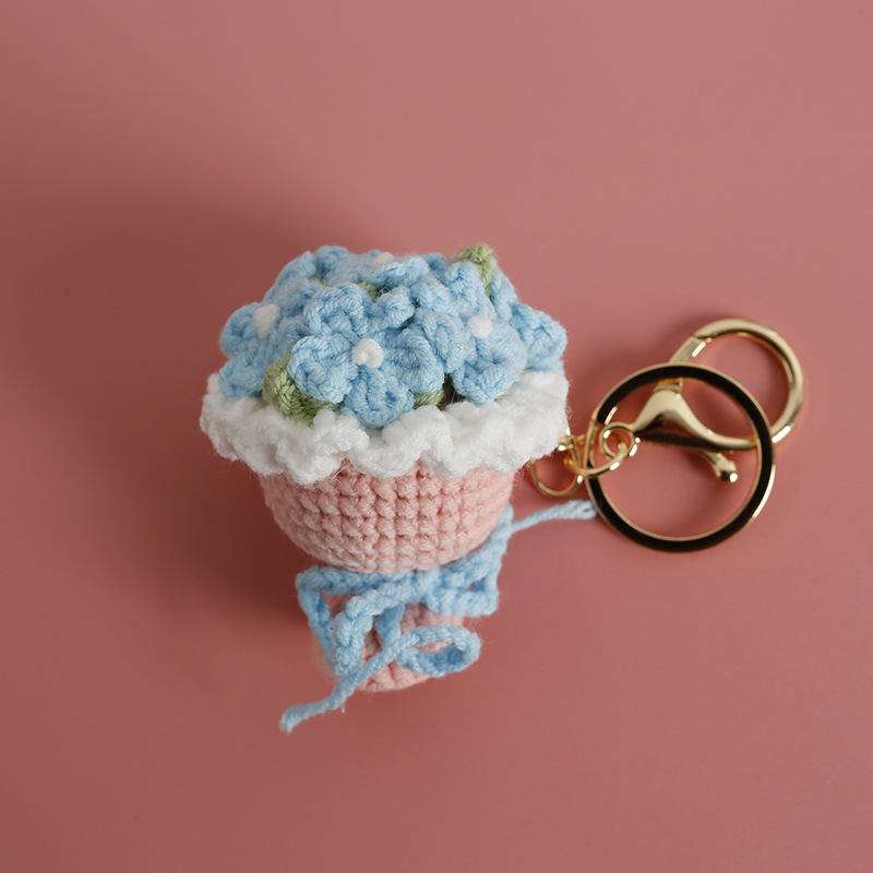 Blue hydrangea bouquet pendant