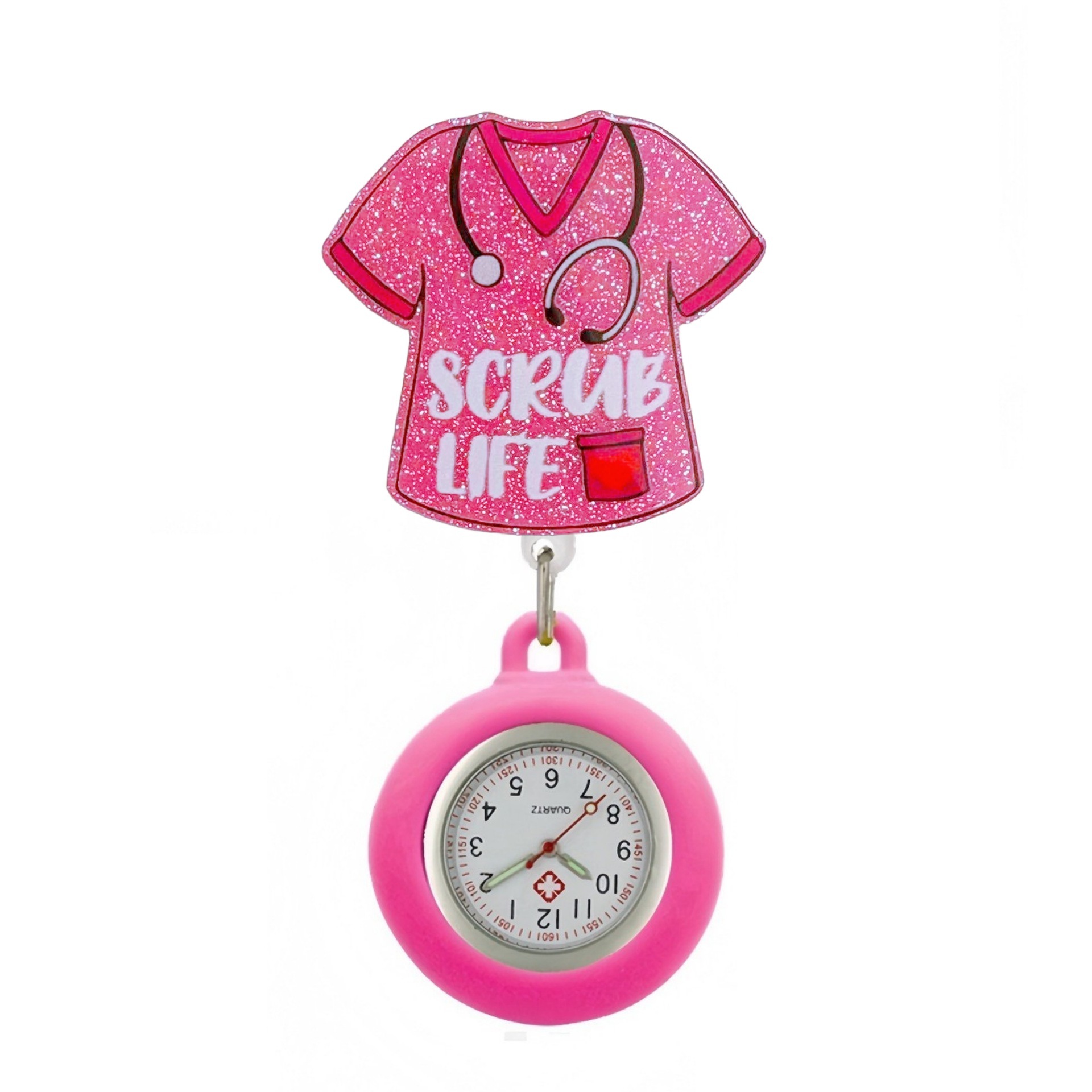 Uniforme da infermiera rosa - orologio rosa