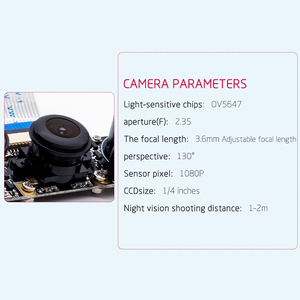 Modulo fotocamera grandangolare Fish Eye da 5mp 1080P compatibile con tutte le fotocamere RPI Board per raspberry pi pico - Product Image 6