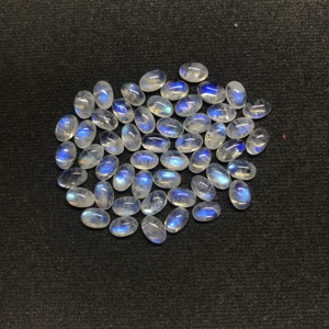 卸売りAAAグレード5x 7mm天然レインボームーンストーンIGI認定ルース宝石スムースフラットバック楕円形カボション
