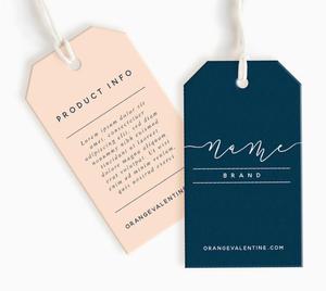 Etiquetas colgantes para ropa, papel personalizable de lujo, estampado en relieve, cadena larga - Product Image 6
