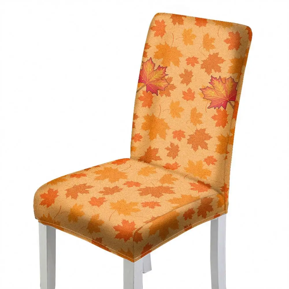 Funda de silla plegable con estampado de hojas de Arce, cubierta de silla elástica, 100% poliéster