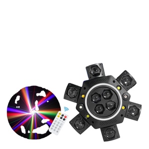 2025 nuevo Xinyang 6-Arm Bee Eyes LED fuente de luz láser rojo verde efecto de haz estroboscópico girar remoto para luces de proyección DE DJ - Product Image 2