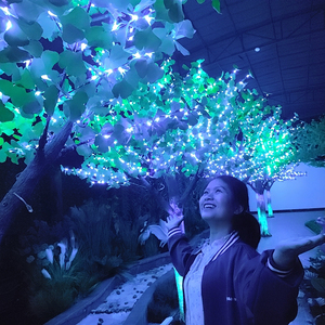 Customized RGB LED Christmas Tree Lights PVC Gingko Biloba Decorative Lighting Externally Controlled Changing Colours Landscape - Product Image 3