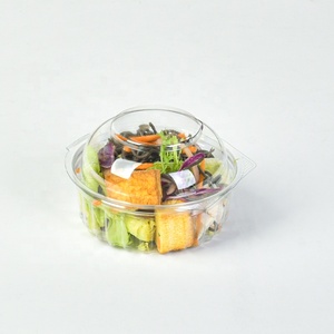 Bulat 250ml 8oz sekali pakai berengsel bening plastik mangkuk <span class=keywords><strong>Salad</strong></span> buah segar bening wadah makanan ringan dengan tutup - Product Image 4