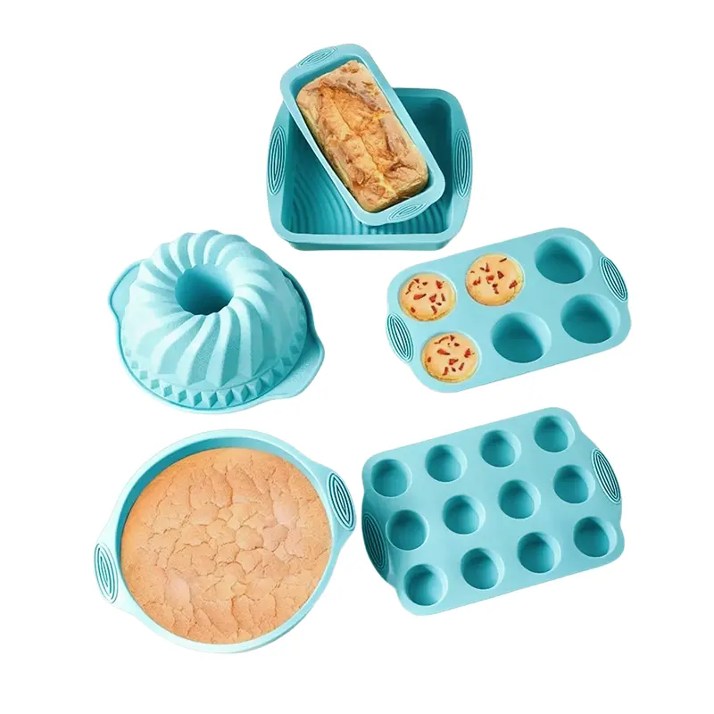 Non-stick Bakeware Set Rectangle Mould Donut Baking Pop Pans Silicone Cake Molds