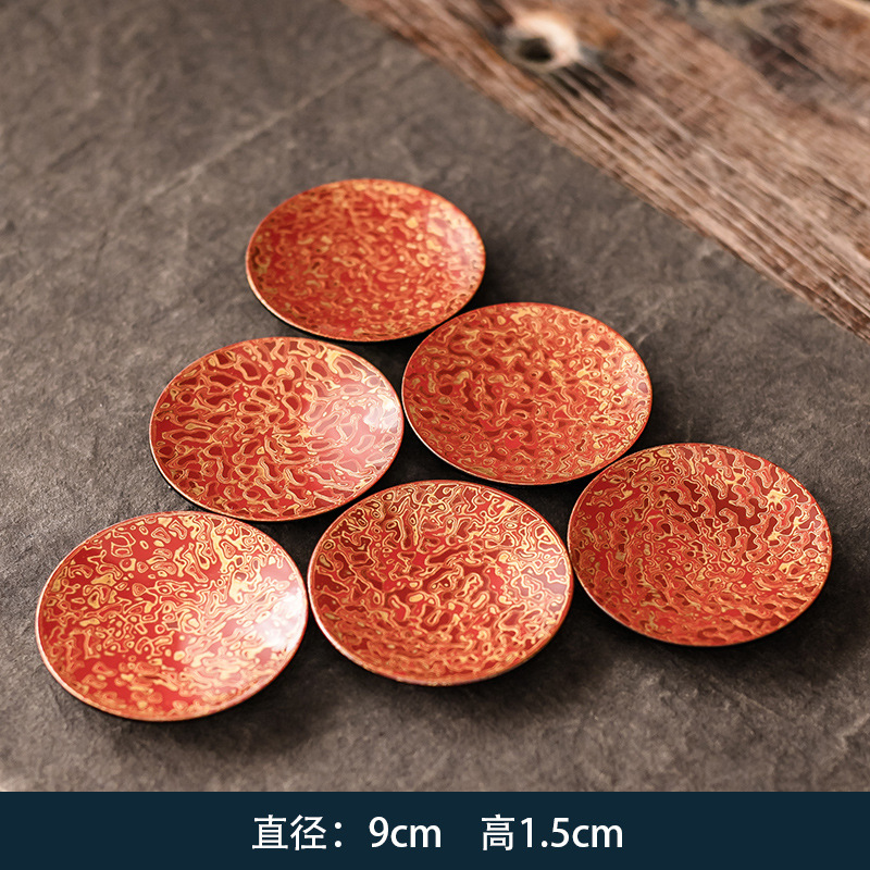 Lacquered coasters with bakelite base - Rhinoceros hide, 6-pack