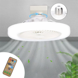 Ventilador de techo con temporizador de luz LED Lámpara de ventilador de control remoto LED E27 Ventiladores de techo silenciosos inteligentes para dormitorio Sala de estar 30W - Product Image 5