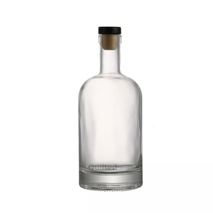 100ml 200ml 375ml 500ml 700ml 750ml <strong>1L</strong> Round Empty Flint Glass Liquor <strong>Wine</strong> Gin Whisky Vodka Tequila Glass Bottle with Cork Lid - Product Image 4