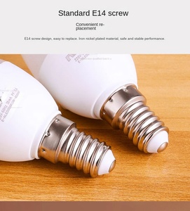 Pointed Light Bulb C37 <strong>3W</strong> 5W 7W 9W <strong>E14</strong> E27 <strong>Led</strong> Bulb Home Candle Lamp <strong>Led</strong> Ceiling Lamp Wall Light Bulb Chandeliers C37 Bub - Product Image 2