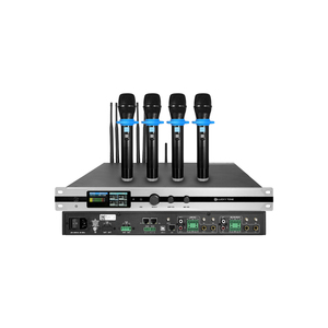 Micrófono de mano UHF inalámbrico Amplificador de potencia digital compacto de 2 canales 450W con Dante y DSP para sistema de conferencia - Product Image 3