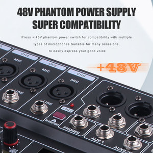 Pro Audio Professional consola sonido 6チャンネルオーディオステレオミキサー、デジタルサウンドカード付き7セグメントイコライゼーション99DSPDJミキサー - Product Image 2