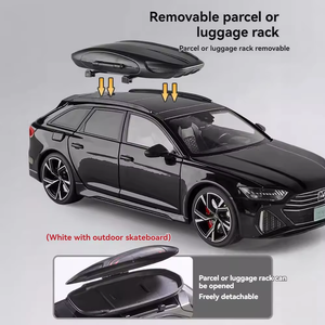 Toptan diecast 1:18 ao-di RS6 metal araba modeli ses ve ışık geri çekme kapı açık dekorasyon koleksiyonu alaşım model araba - Product Image 4