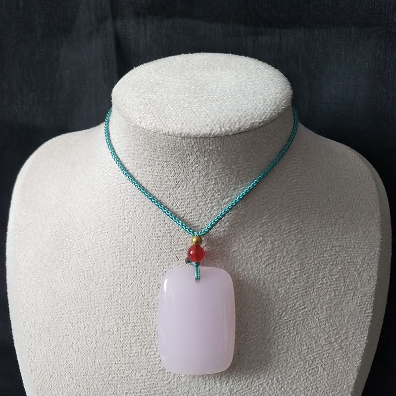 Amuleto de la suerte de pan de cuerda verde - rosa