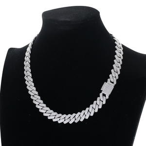13MM /22 24 26 28 30 inç kutu toka elmas küba kolye Rap tam zirkonyum erkek küba zincir bilezik Hip Hop mücevherat - Product Image 6