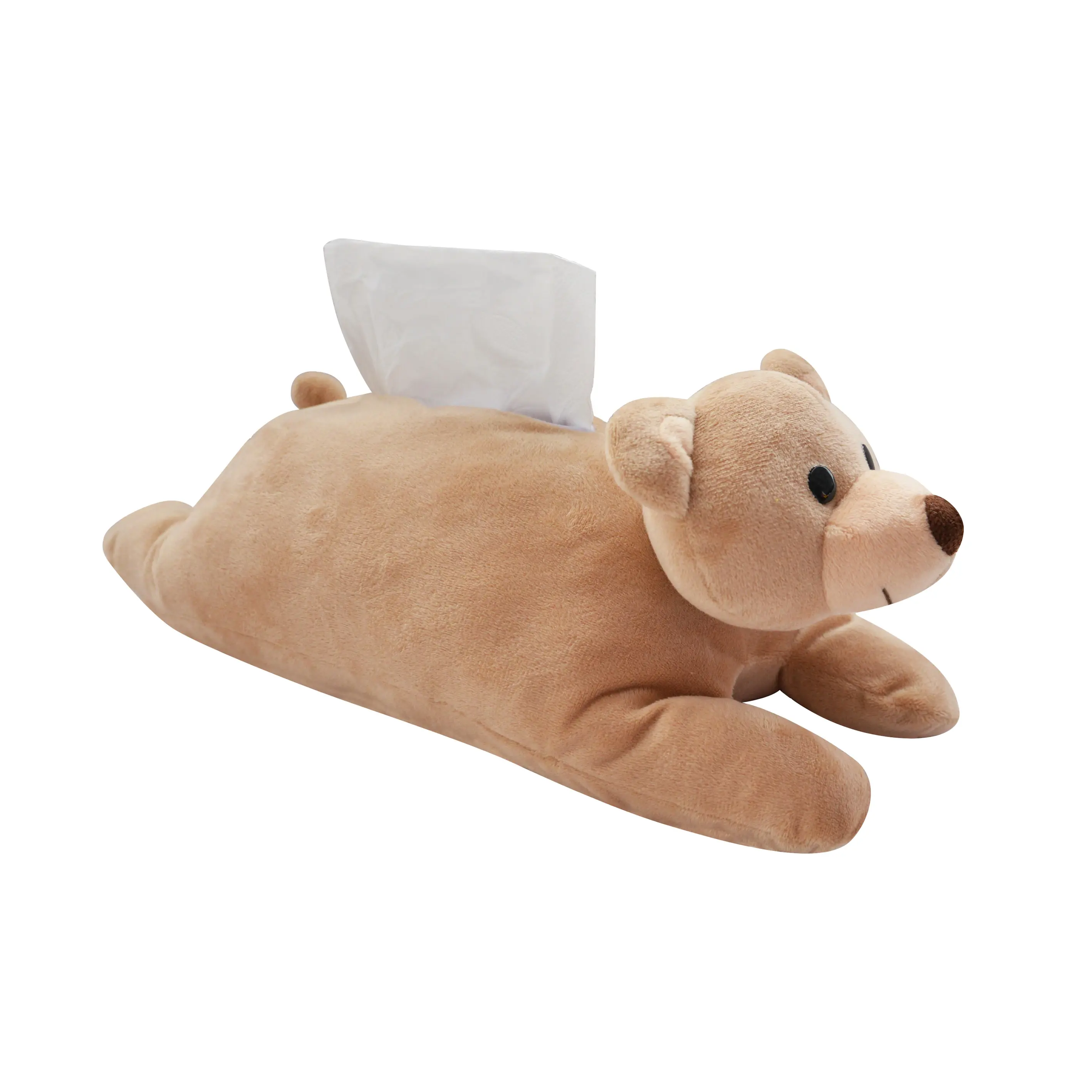 Cassa del cuscino del supporto di carta del tovagliolo della copertura della scatola del tessuto del giocattolo della peluche animale dell'orso del cartone su misura