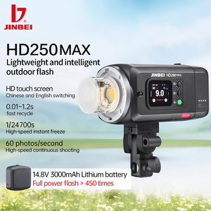 JINBEI HD250MAX 220w taşınabilir açık flaş ışığı HSS TTL flaş Speedlight 12W bi-renk modelleme işık - Product Image 3