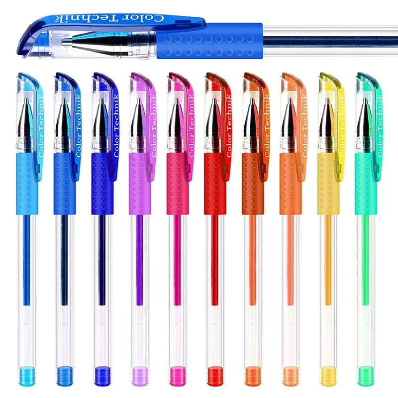 Juegos de bolígrafos de tinta de Arte de Gel Pastel de Color con logotipo personalizado de alta calidad para oficina y escuela para promoción
