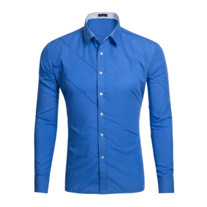 批发纯红彩色长袖非铁办公室礼服男士衬衫 - Product Image 5