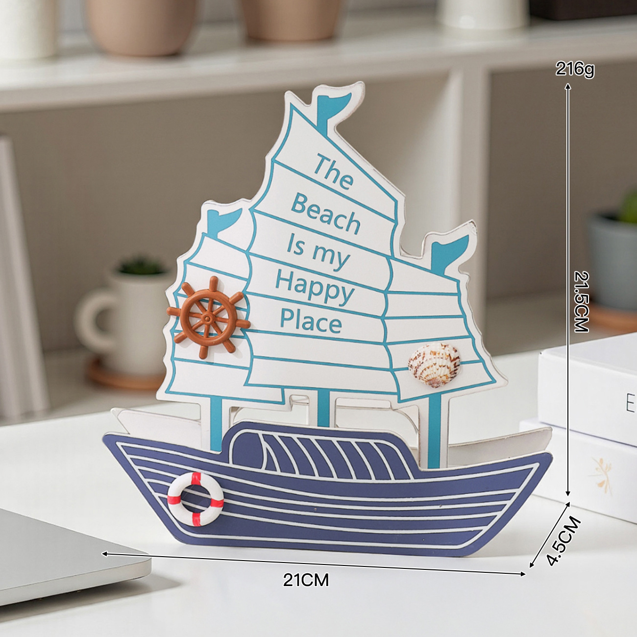 Large double-sided English sailboat helmsman