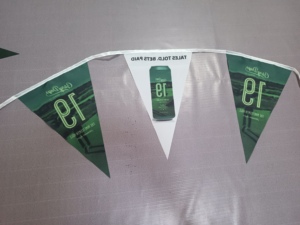 Barato colgante Mini rectángulo banderín fiesta banderas decorativas empavesado Banner logotipo personalizado cadena bandera en cuerda textil triángulo - Product Image 3