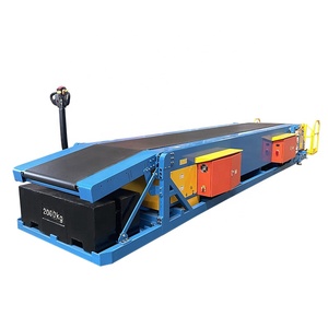 Cinta transportadora de descarga móvil con plataforma para hombre, transportadora extensible utilizada para muelles de carga
