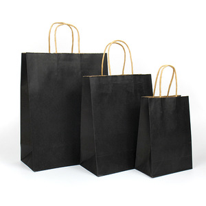 Yeni stil siyah kraft torba take away kraft gıda çantası ucuz fiyat kraft torba logo baskılı - Product Image 1