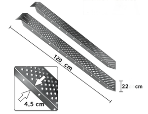 2 pieces loading <strong>ramp</strong>,loading <strong>ramp</strong> made of galvanized steel,anti-slip loading <strong>ramp</strong> for motorcycle quad,120 x 22 x 4.5 cm, silver - Product Image 3