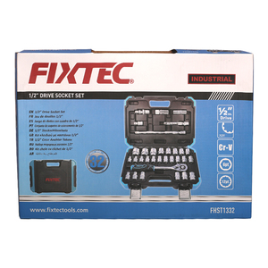 FIXTEC 32pcs 1/2 ”电动扳手CRV扭矩套筒扳手工具组专业箱式手动工具 - Product Image 6