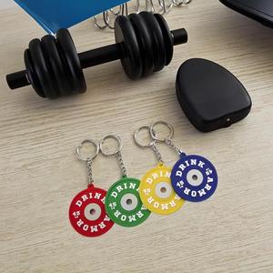 Anahtarlık spor aksesuar yumuşak PVC kauçuk halter Kettlebell dambıl şekli Mini atlet tampon plaka güçlü güvenli yedek anahtar - Product Image 5