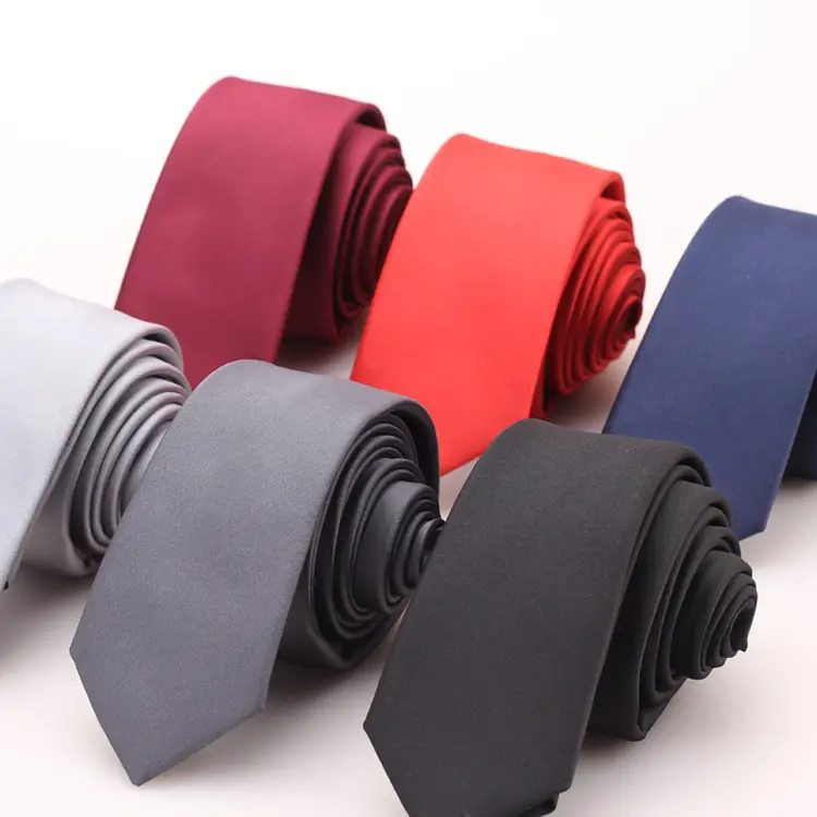 Gravata de pescoço lisa para homens, atacado, vermelho, navy, presente, 100% poliéster, multiplissora, preta