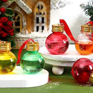 Portable <strong>Unique</strong> Shaped Pet Plastic Flat Round <strong>Juice</strong> Drinking Spherical Bottle Christmas Bottle - Product Image 4