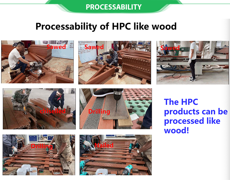 high quality wholesale nature fibre  Eco-friendly  Anti- Warp Wood Plastic Composite WPC outdoor Decking Flooring