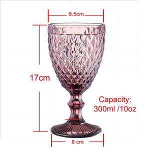 Toptan düğün parti Vintage kokteyl renkli şarap bardağı bardak altın kenar züccaciye düğün yeşil mor pembe Goblets