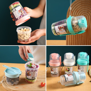 厂家直销双层清淡早餐杯塑料外卖沙拉杯果蔬净红减脂 - Product Image 2