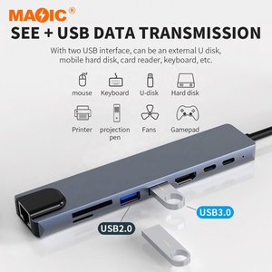10 in 1 4k USB tipo C Hub a USB2.0 USB3.0 100M Gigabit scheda di rete Ethernet Rj45 Lan adattatore per computer portatile tipo C finestre - Product Image 5