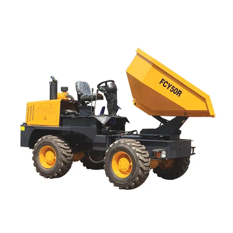 BADA FCY-50 4X4 mini dumper hydraulique Tout terrain benne 5 ton dumper camion avec 2.5m3 seau