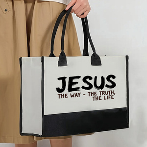 Jesus the Way Truth Life Canvas Tote <strong>Bag</strong> Women's Canvas Tote <strong>Bag</strong> Religion Christian Merch Bible Verse Shopper HandBag - Product Image 5