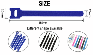 Custom Logo Print T-Shaped Reusable Cable <strong>Tie</strong> <strong>Elastic</strong> Nylon Self-Adhesive Hook &amp; <strong>Loop</strong> Tapes <strong>with</strong> Adjustable Hook &amp; <strong>Loop</strong> - Product Image 2