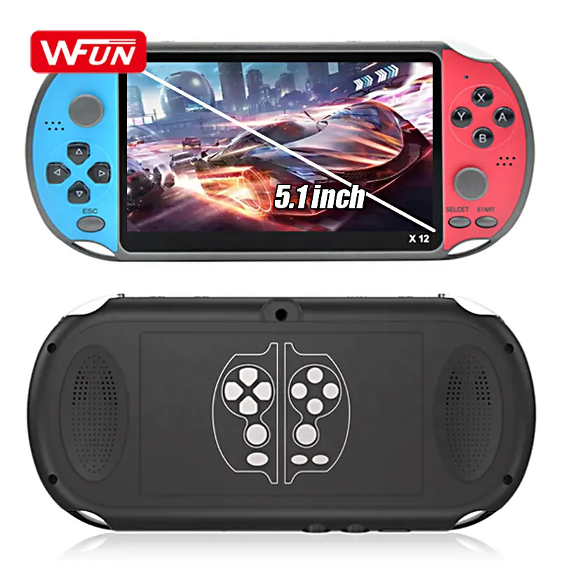 Portable 32 bit 8GB 5.1inch Screen X12 Handheld Video Game Console Consola Player Support for GBA SFC Arcade Games