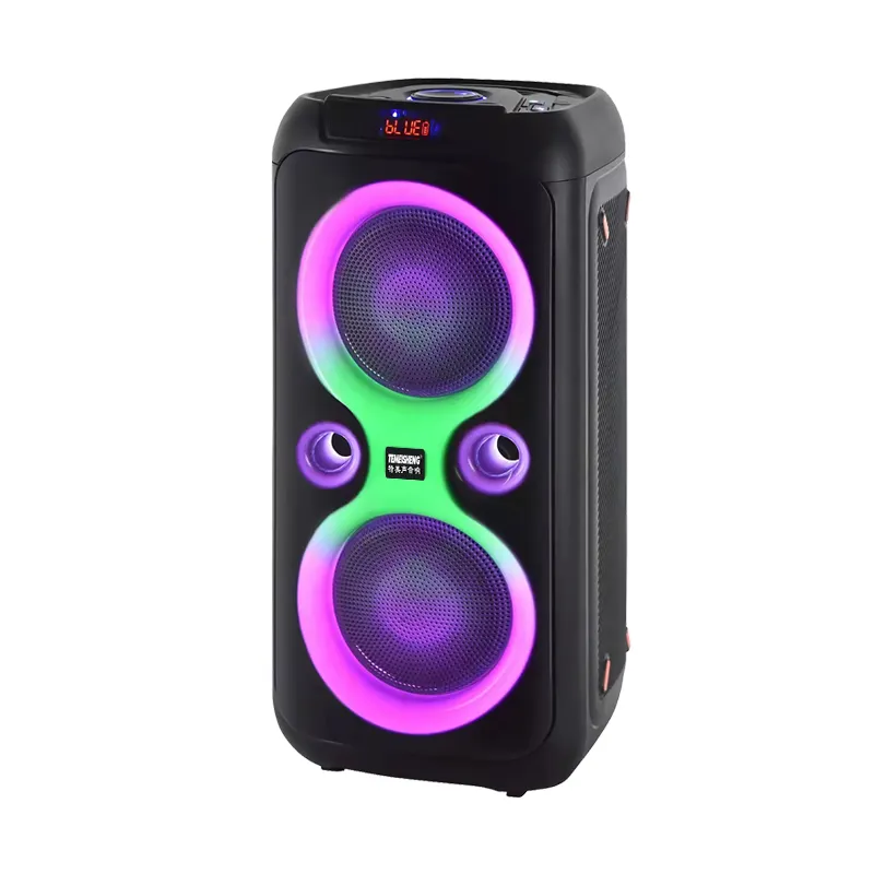 T miglior doppio zaino sportivo da 8 pollici per esterni altoparlanti Bluetooth grande altoparlante per feste con luci a LED colorate