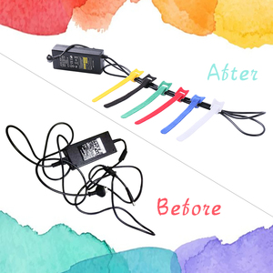 Bridas para cables con velcro de nailon personalizadas con elasticidad poliéster espalda con espalda gancho bucle hogar logotipo personalizado bolsas impresas - Product Image 6