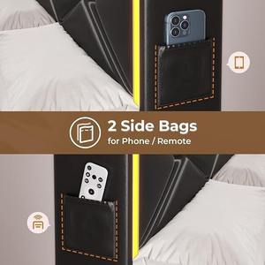 Оптовая Продажа с фабрики, каркас для кровати с ящиком для хранения и светодиодными лампами, доска для изголовья из массива дерева, пружина не требуется - Product Image 5