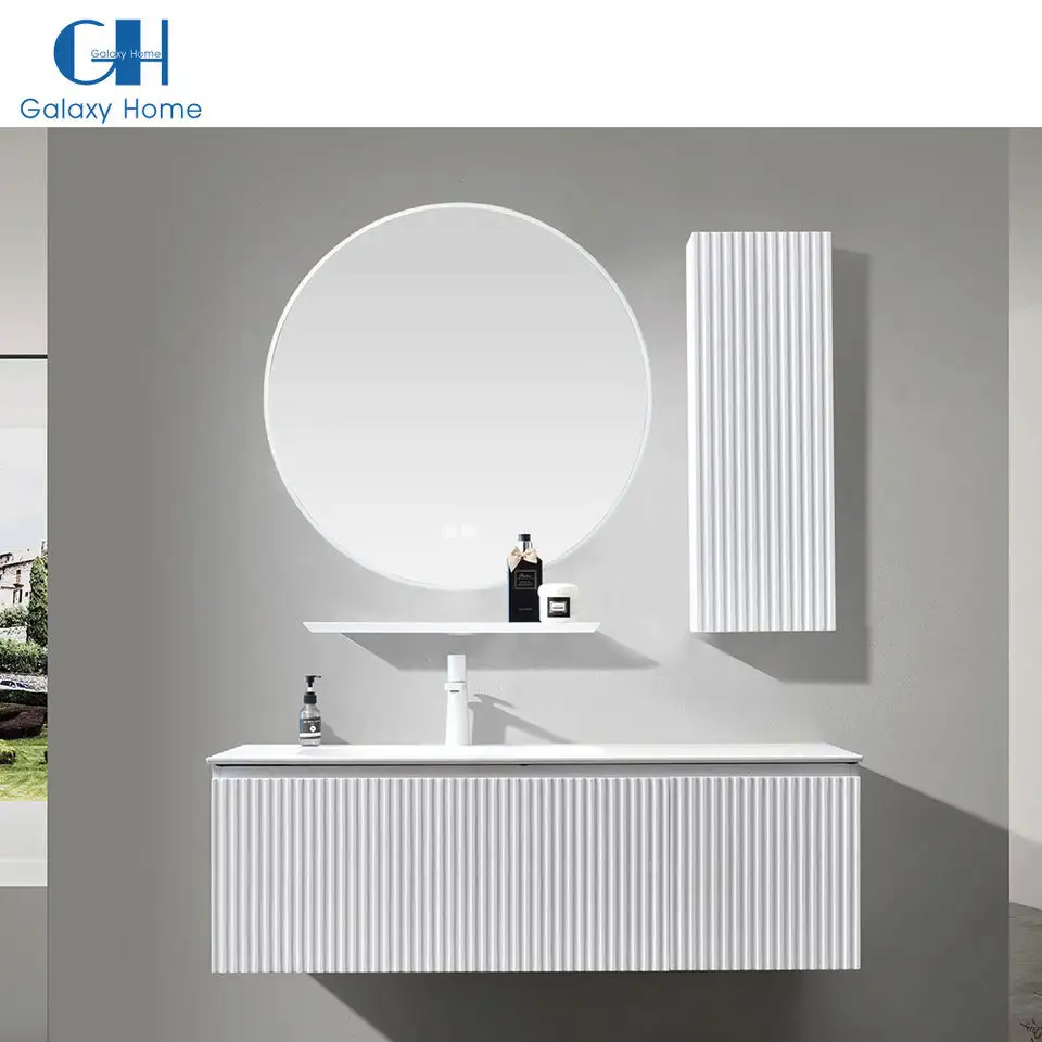Tocador de baño moderno para lavado, lavamanos resistente al agua de diseño comercial, color blanco, venta al por mayor