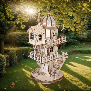 Tùy Chỉnh 3D Bằng Gỗ Thân Thiện Với Môi Tự Làm Đồ Chơi Câu Đố Thông Tư Treehouse Mô Hình Sáng Tạo Lắp Ráp Xây Dựng Kit - Product Image 2